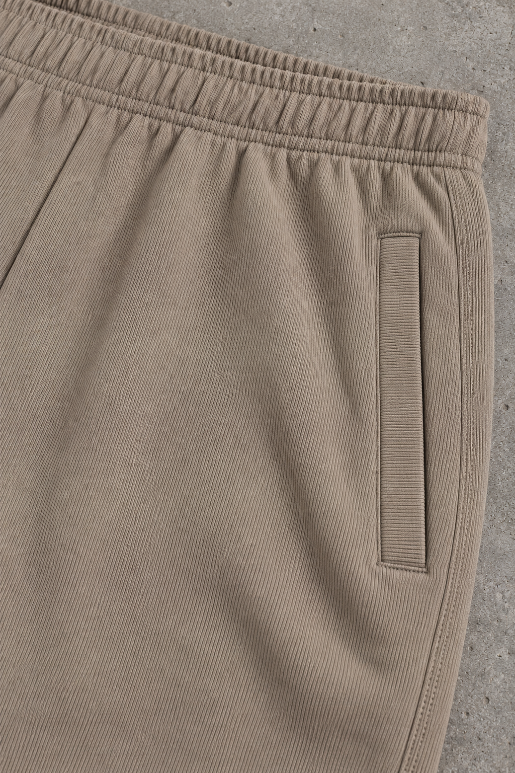 Men’s Mouse Knitted Flat Back Rib Straight-Leg Track Pants with Pockets – Tracksuit Lower