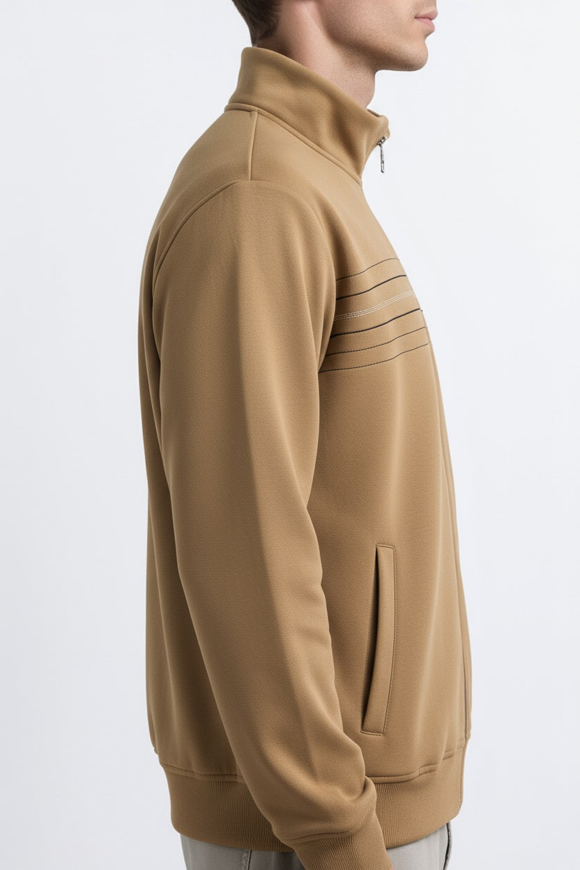 Octave Men Safari Solid Mandrain Neck Sweatshirt