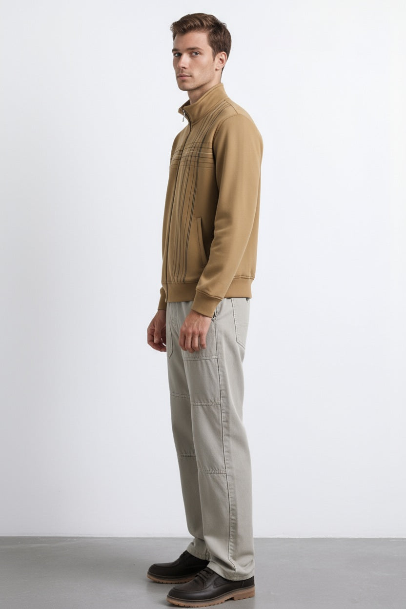 Octave Men Safari Solid Mandrain Neck Sweatshirt