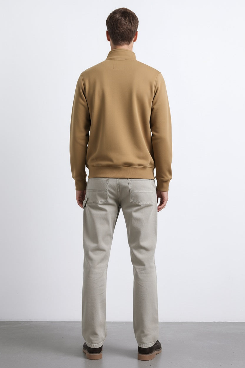 Octave Men Safari Solid Mandrain Neck Sweatshirt