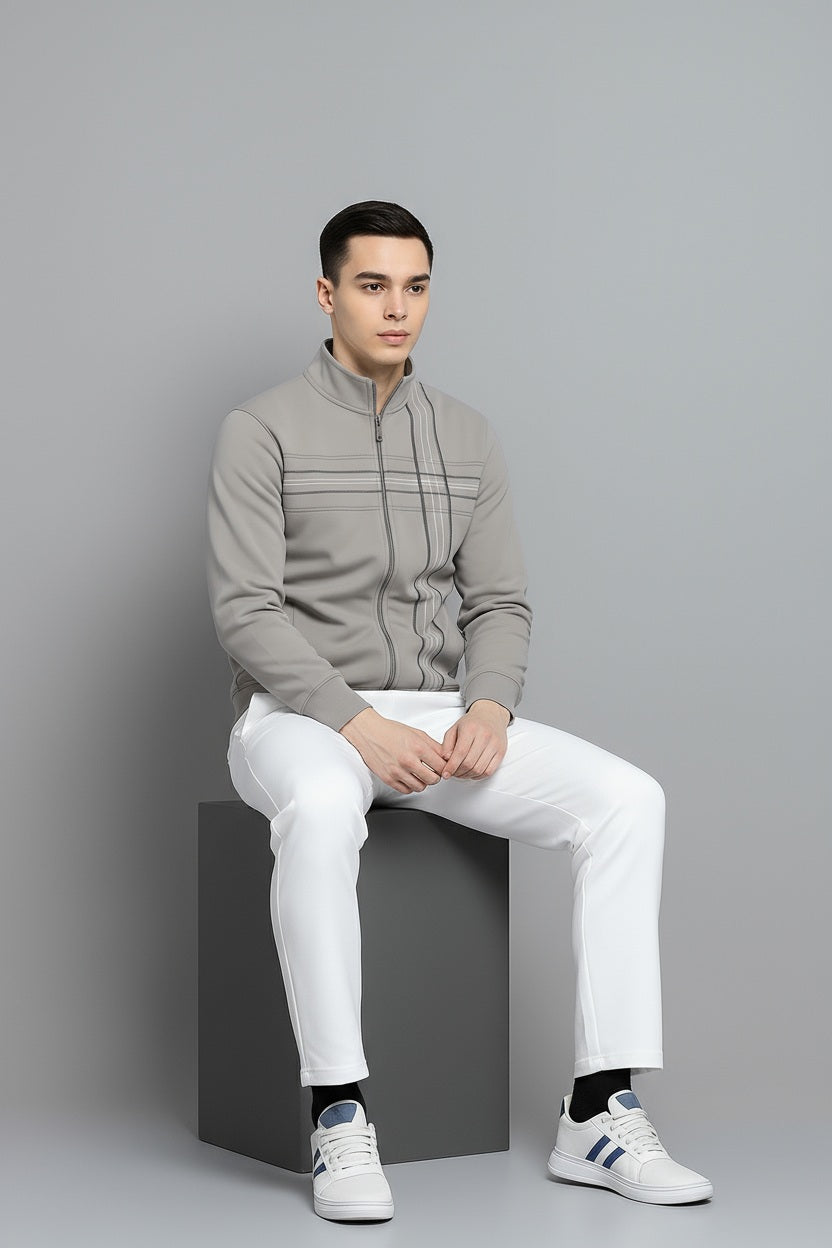 Octave Men Striped Sweatshirt
