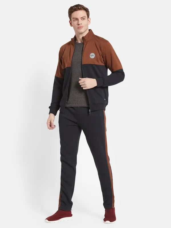 Men Tan Black Colourblocked Tracksuits