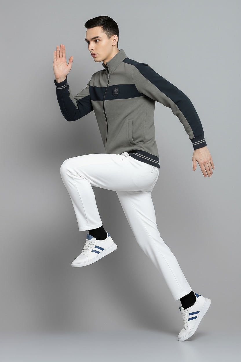 Octave Men Striped Sweatshirt-JS-10-UW25-HEATHER