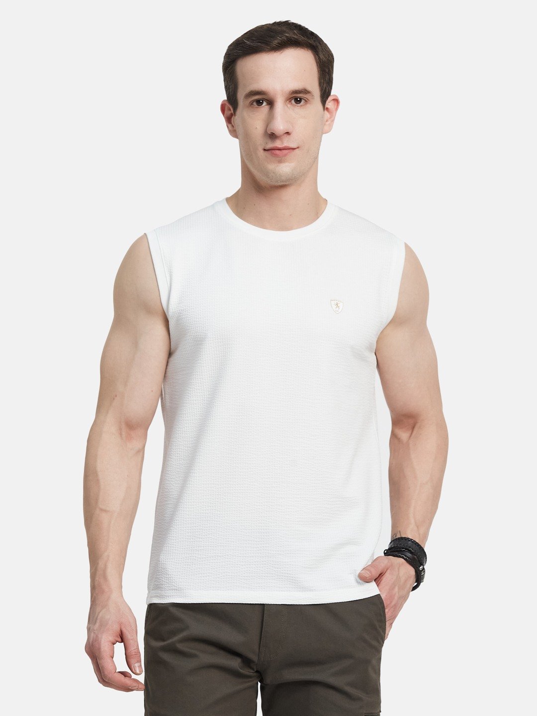 CORE ROUND NECK SHANDOW  SEER SUCKER T-SHIRT