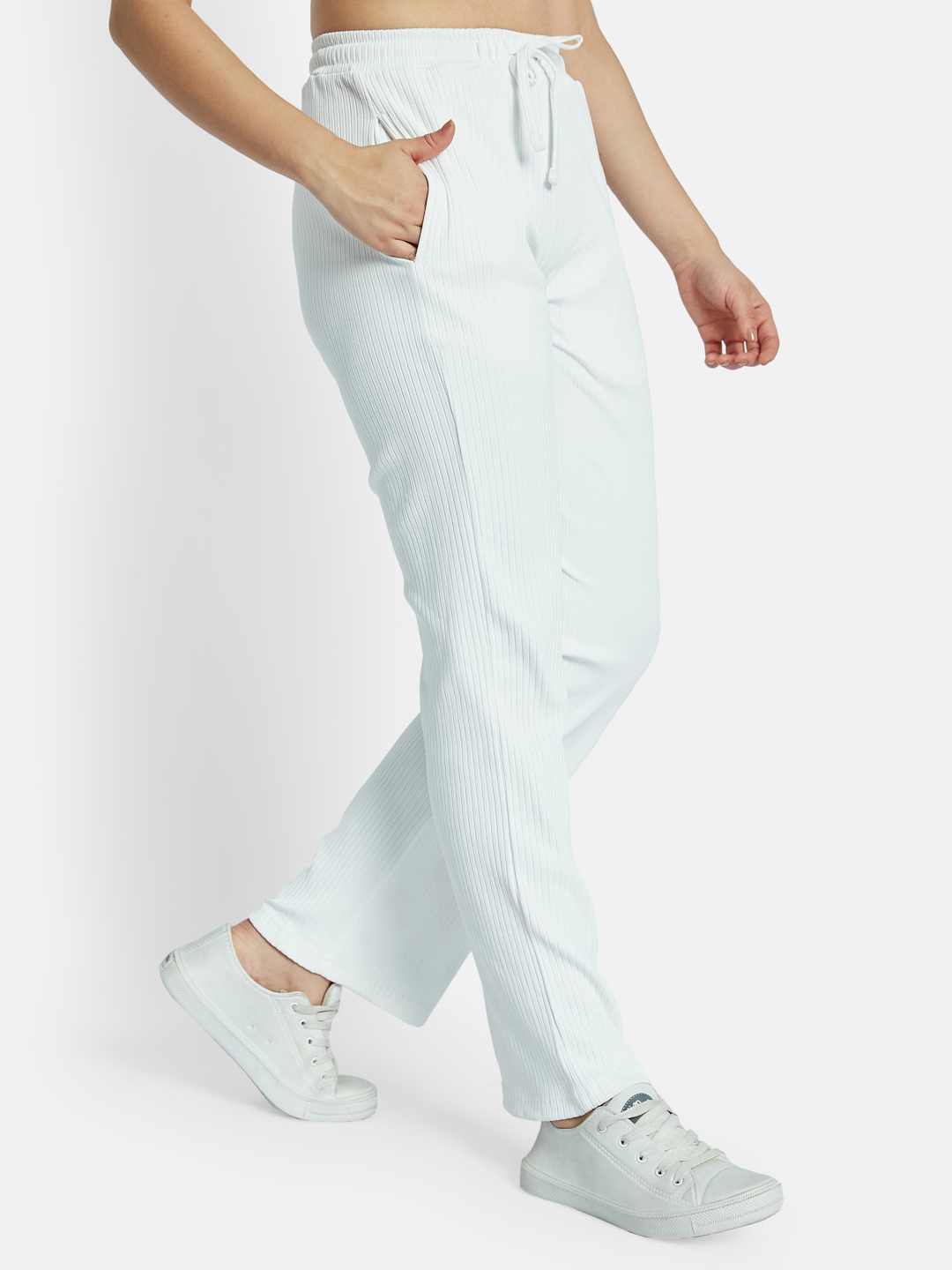 METTLE Women Self Designed Cotton Track Pants