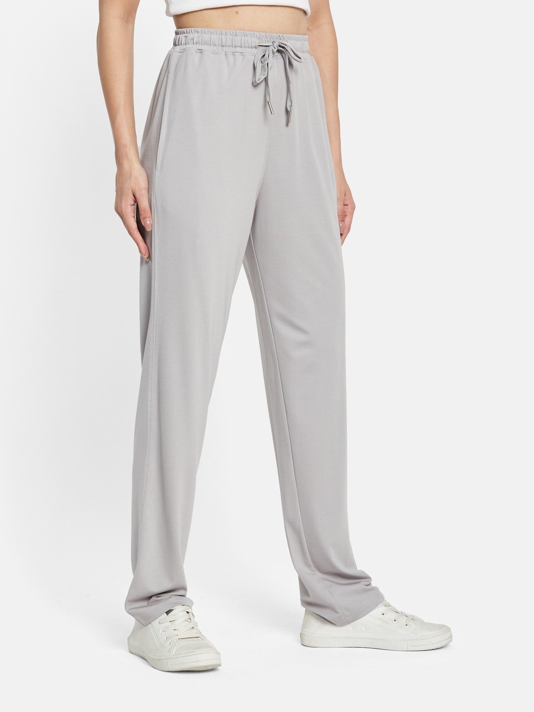 METTLE Women Cotton Mid Rise Track Regular Fit Pants