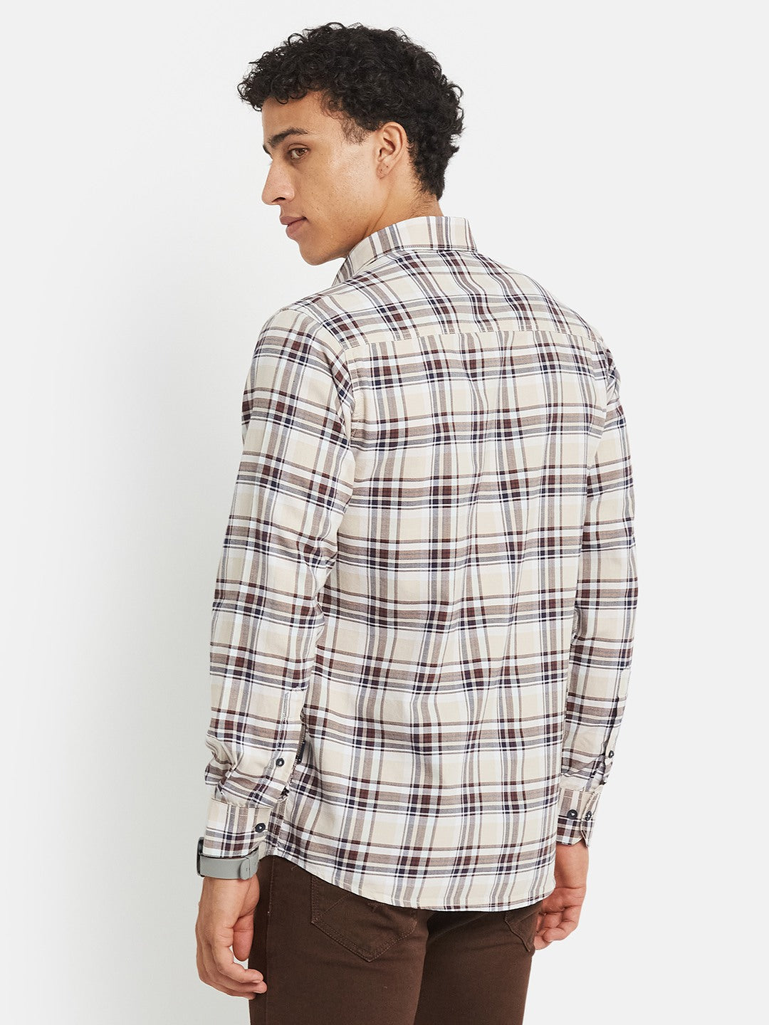METTLE Checked Long Sleeves Cotton Shirt