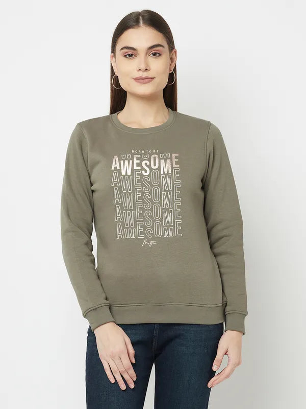 Women Olive Sweatshirts