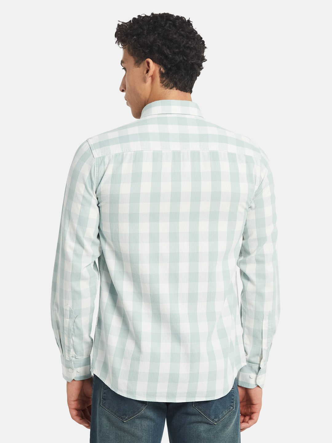 METTLE SS25 Checked Spread Collar Cotton Casual Shirt