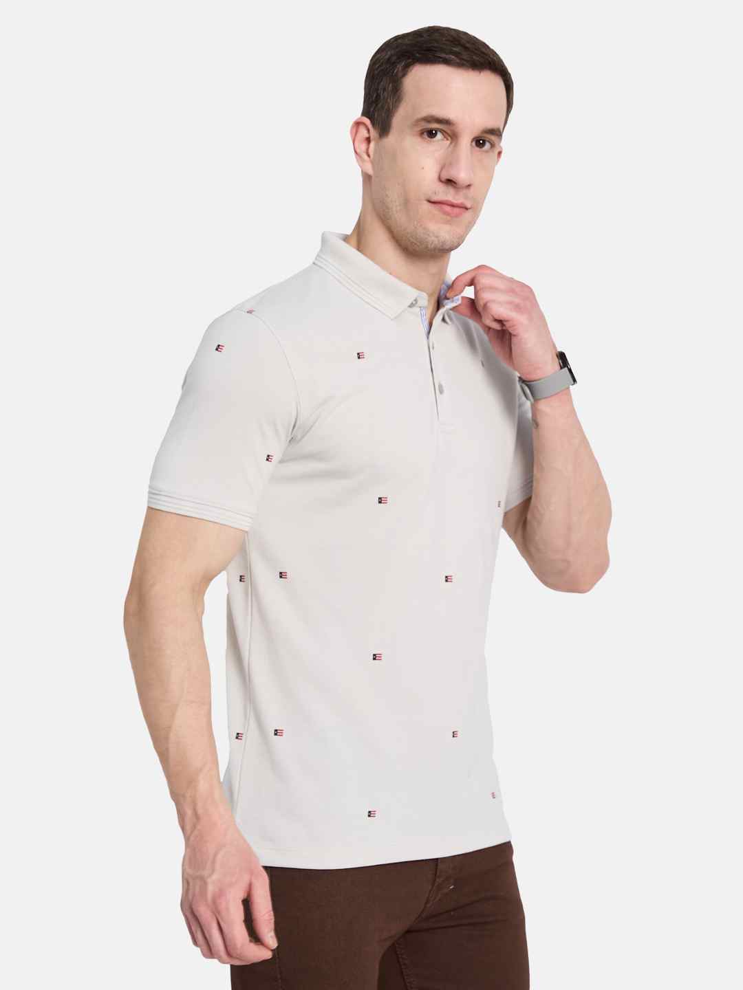 Octave Men Printed Polo Collar T-shirt