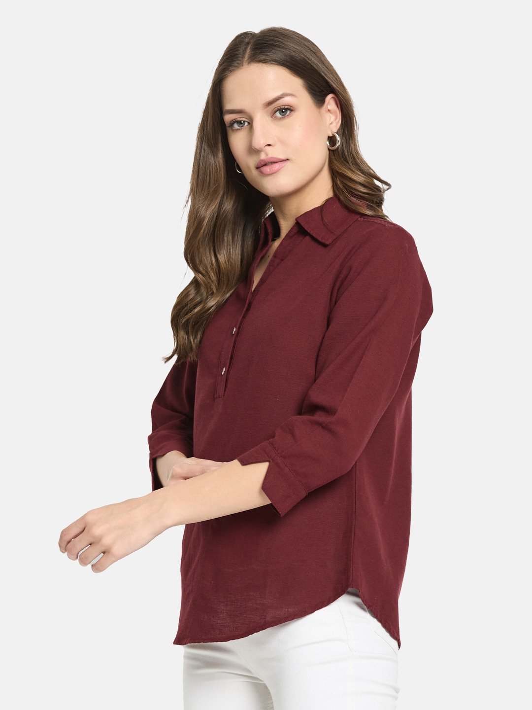 METTLE Women Salsa Cotton Shirt Style Top