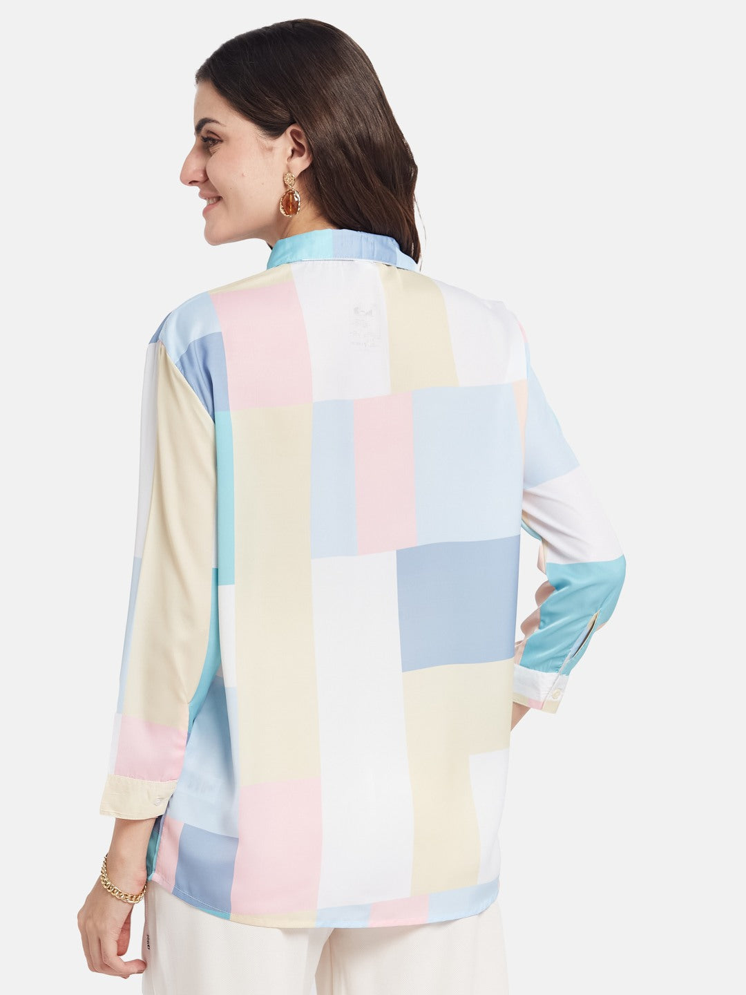 METTLE Women Checked Spread Collar Relaxed Fit Casual Shirt