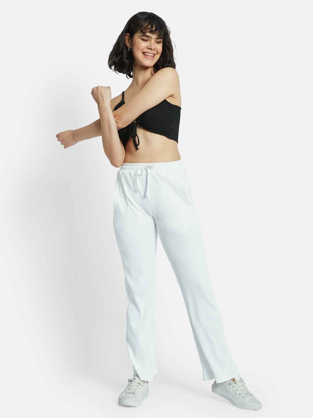 METTLE Women Self Designed Cotton Track Pants