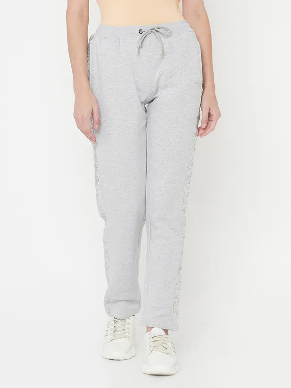 Women Grey Melange Trackpants