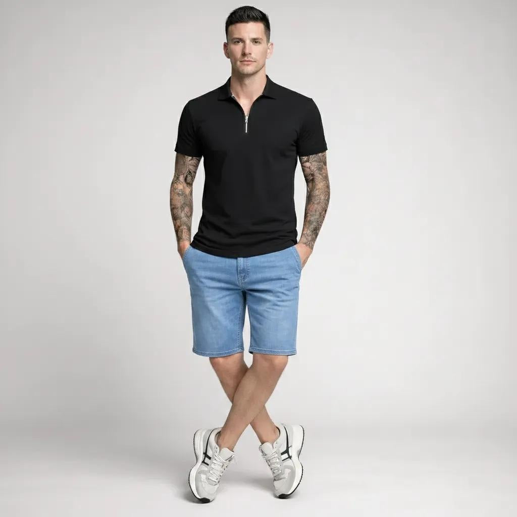 Men Charcoal Denim Shorts