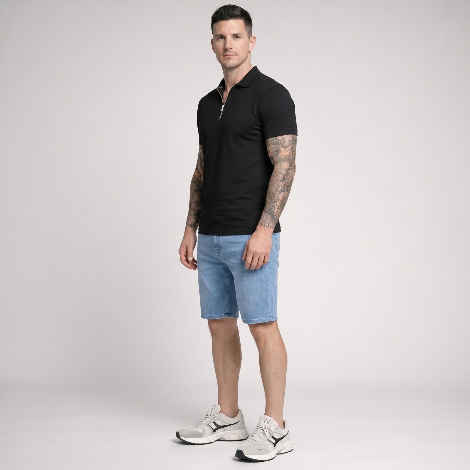 Men Charcoal Denim Shorts