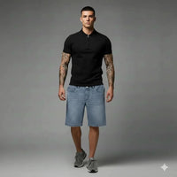 Men Ice Washed Denim Shorts Technology