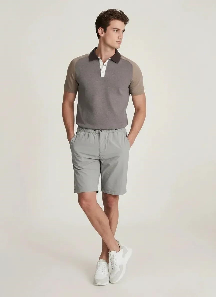 Men Silver Sports Shorts