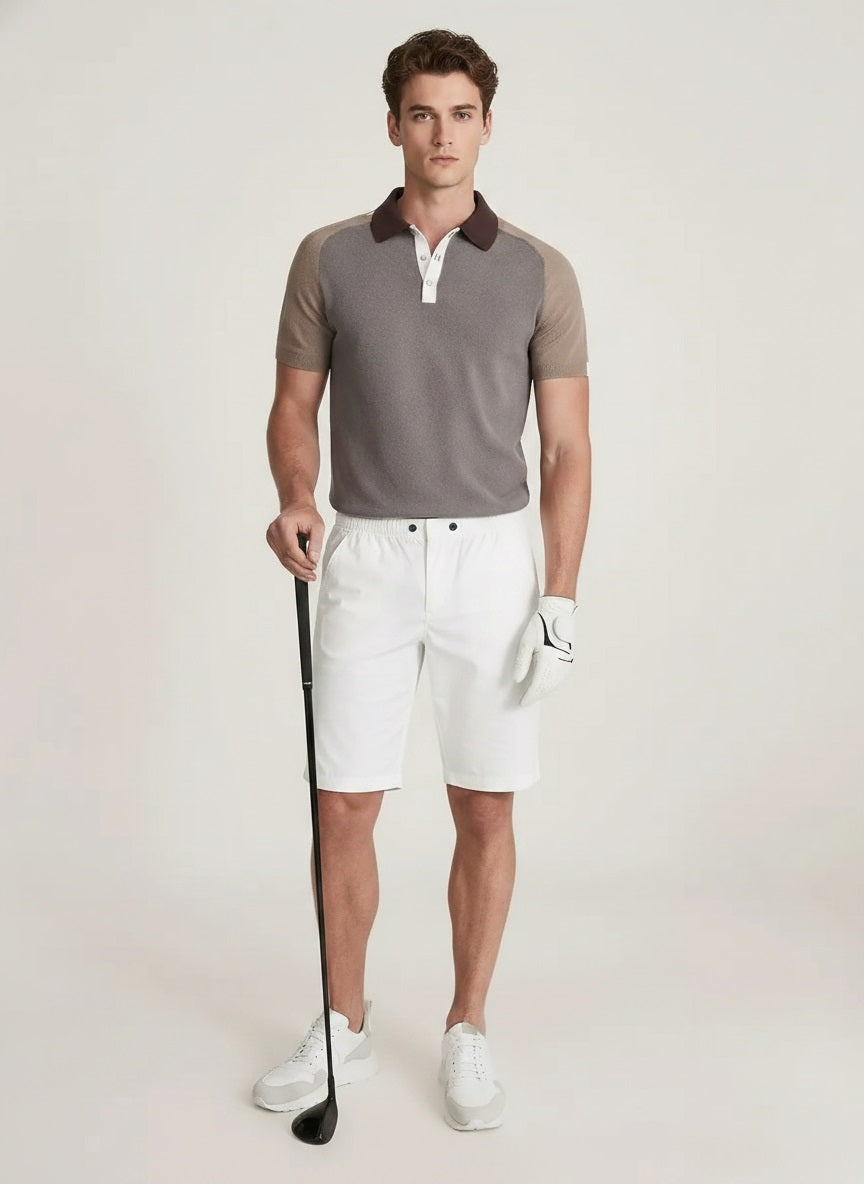 Men White Solid Shorts