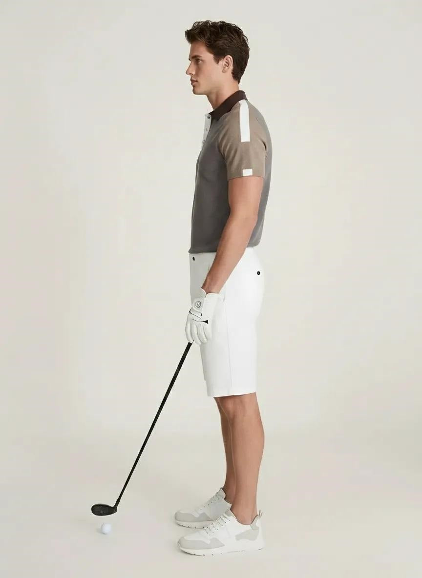 Men White Solid Shorts