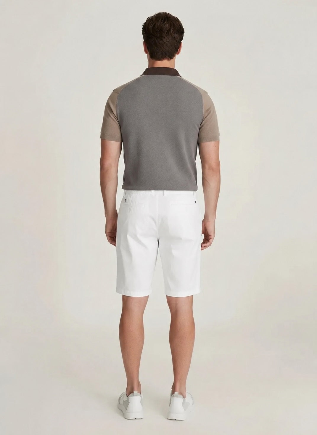 Men White Solid Shorts
