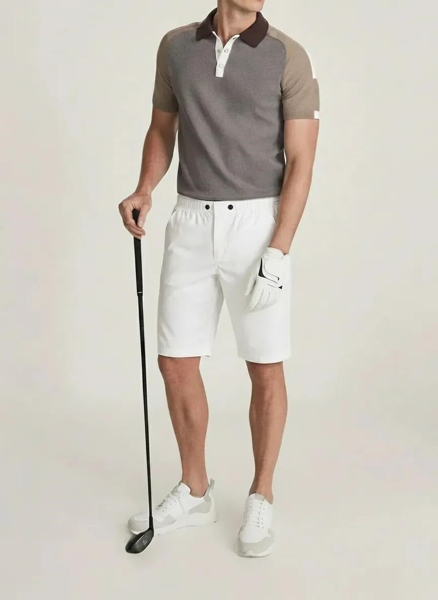 Men White Solid Shorts