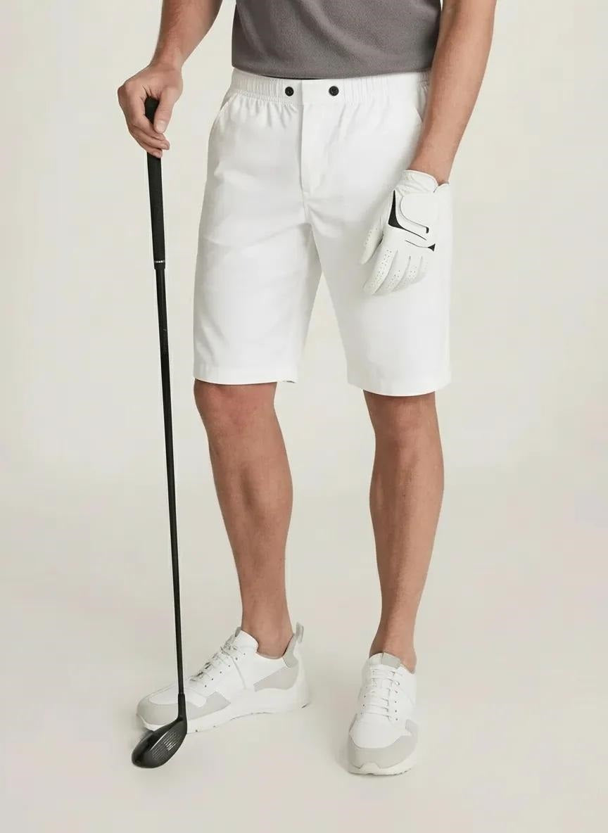 Men White Solid Shorts