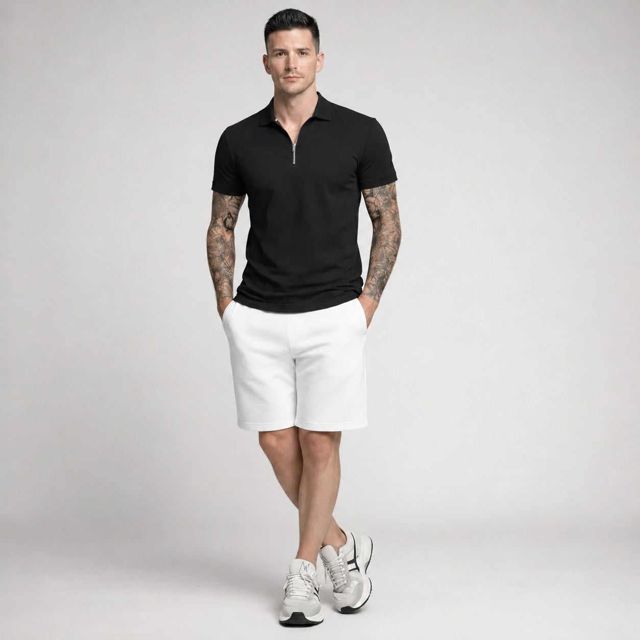 Men White Sold Shorts