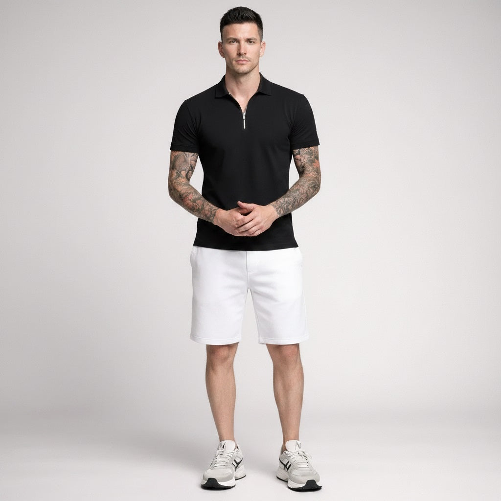 Men White Sold Shorts
