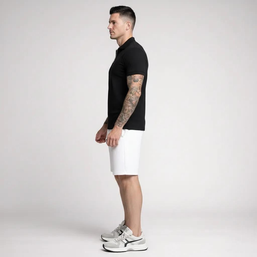 Men White Sold Shorts