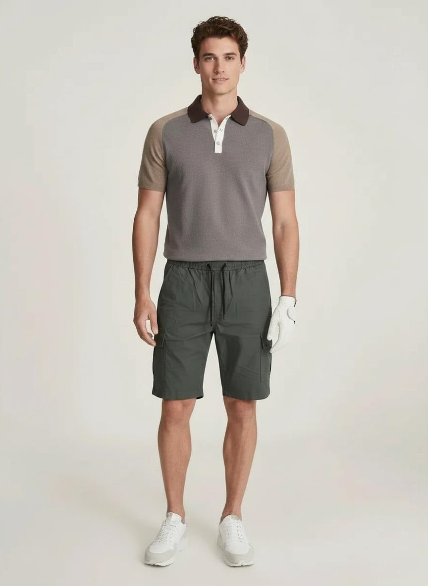 Men Gun Metal Cargo Shorts