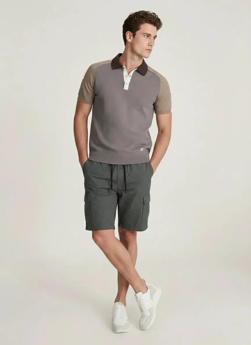 Men Gun Metal Cargo Shorts