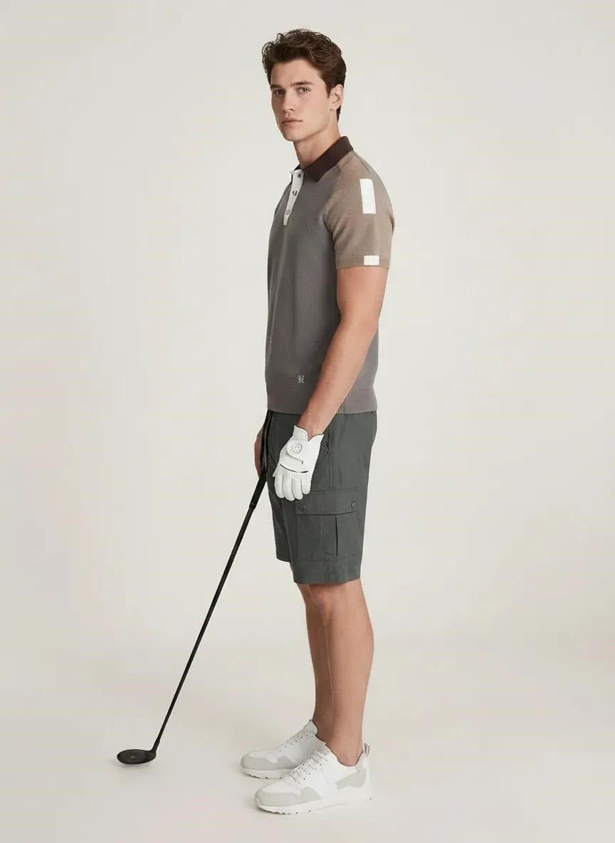 Men Gun Metal Cargo Shorts
