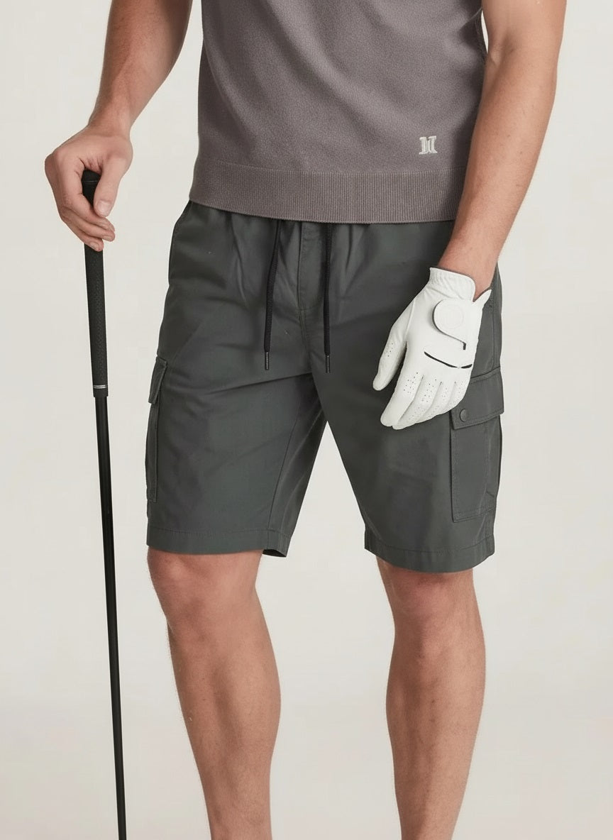 Men Gun Metal Cargo Shorts