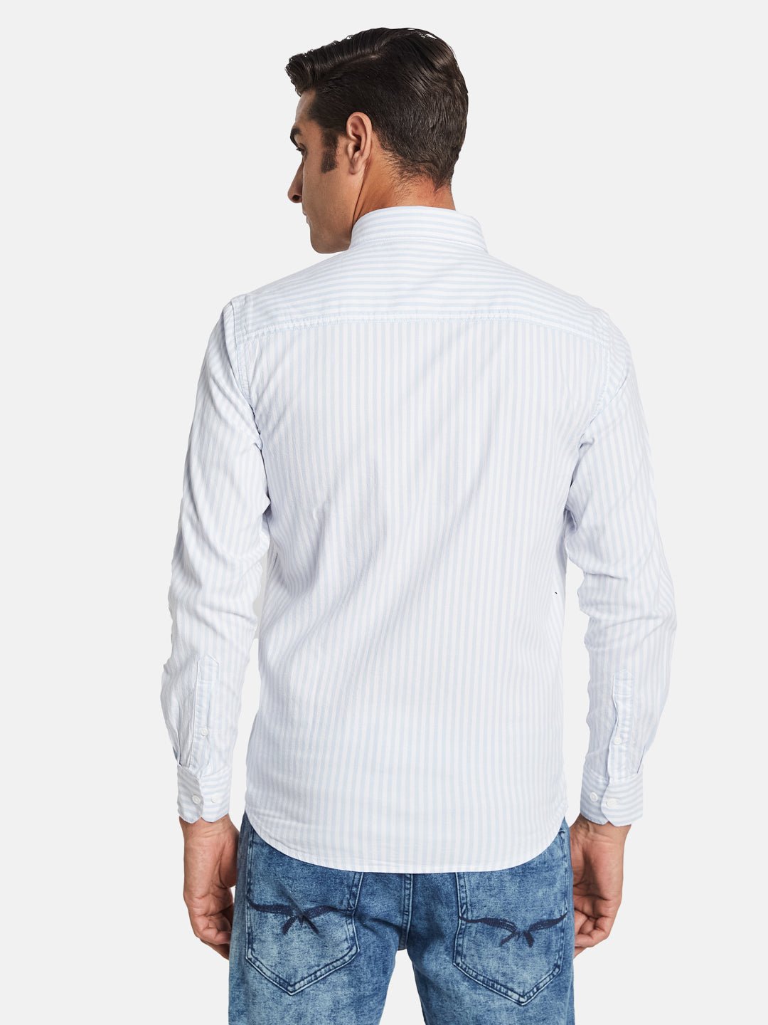 METTLE Men Multi Stripes Opaque Striped Casual Shirt