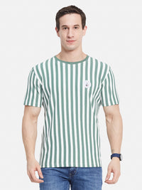 Octave Men Striped Monochrome T-shirt