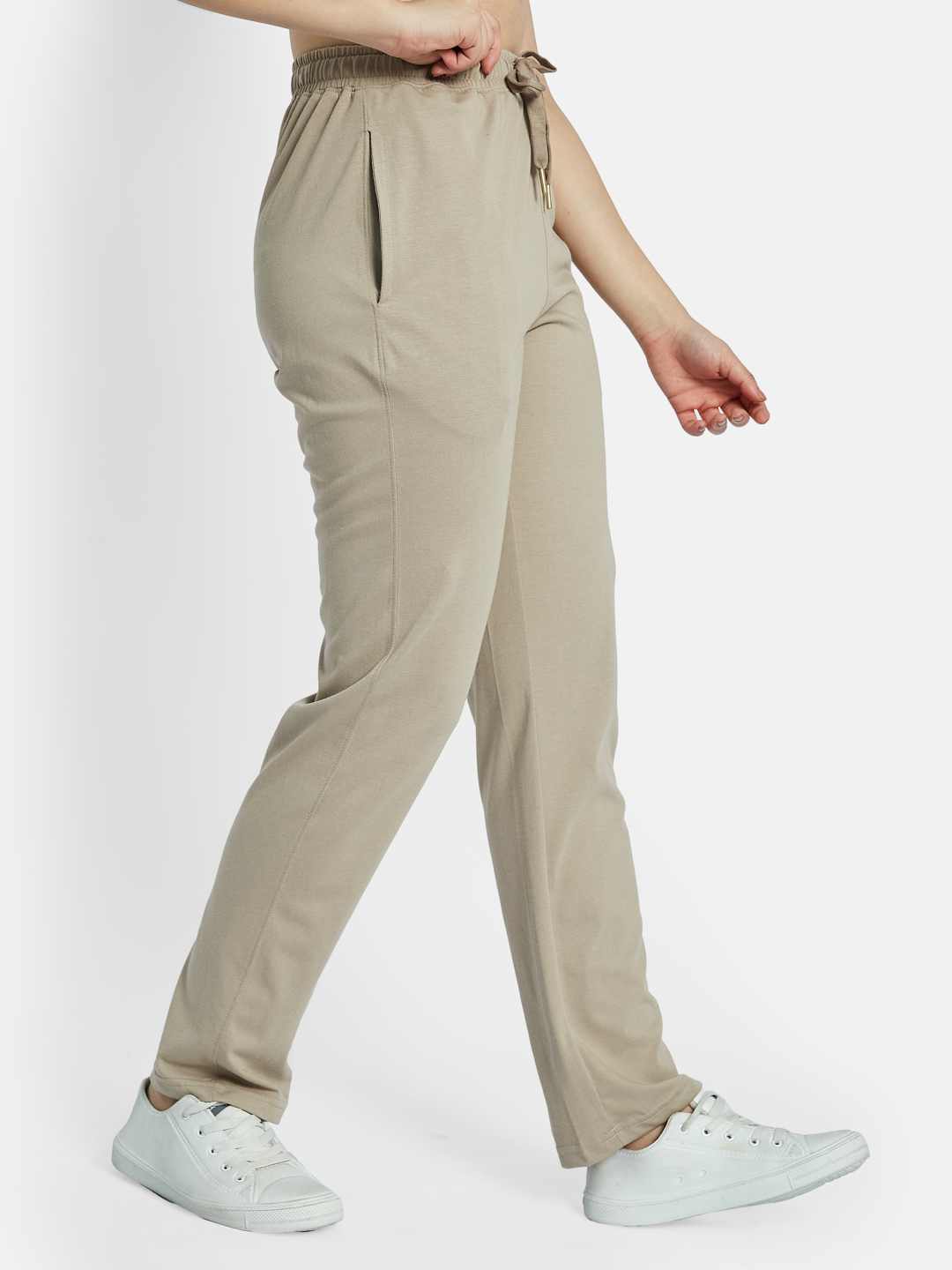 METTLE Women Cotton Mid Rise Track Pants
