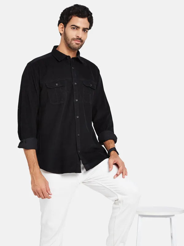 Mettle Men Black Casual Shirt