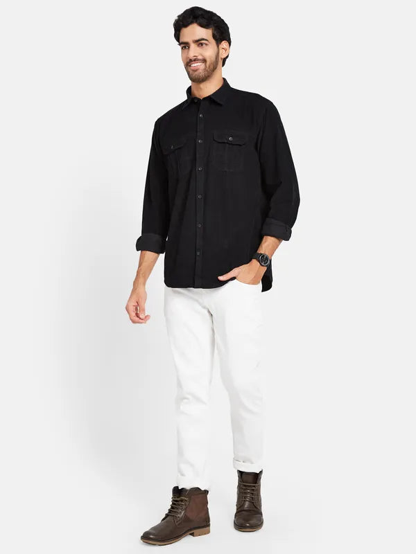 Mettle Men Black Casual Shirt