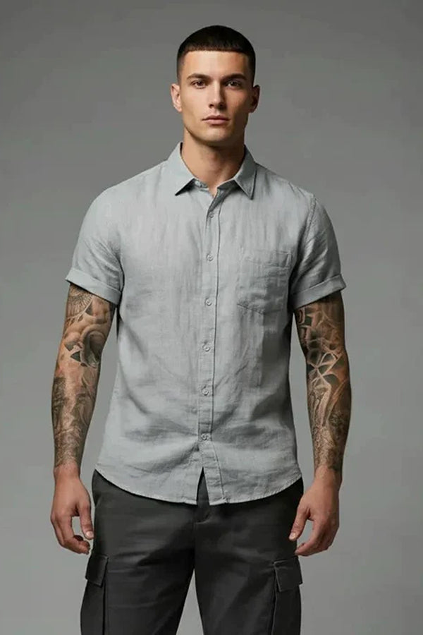 Button Down Collar Cotton Shirt