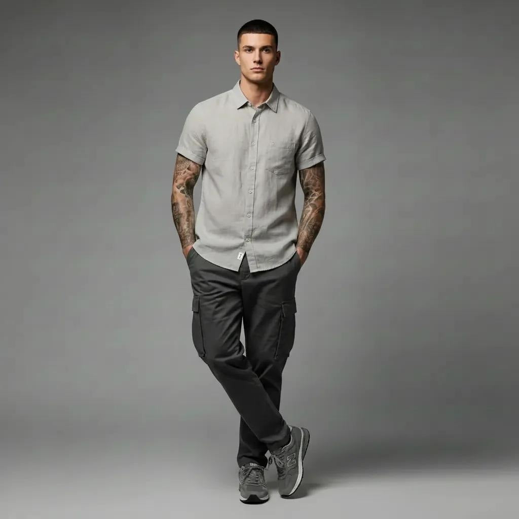 Men Casual Natural Shirt