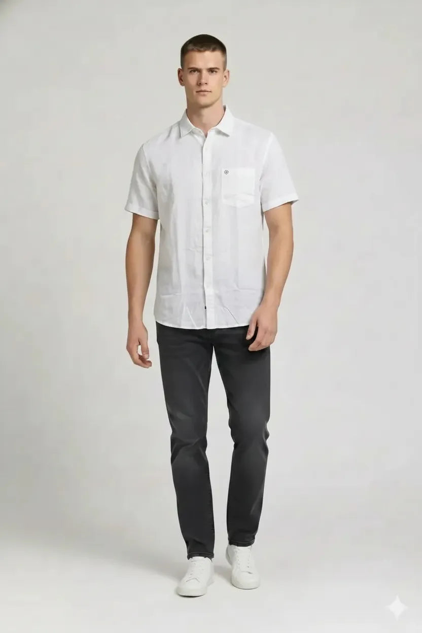 Men White Casual Shirt