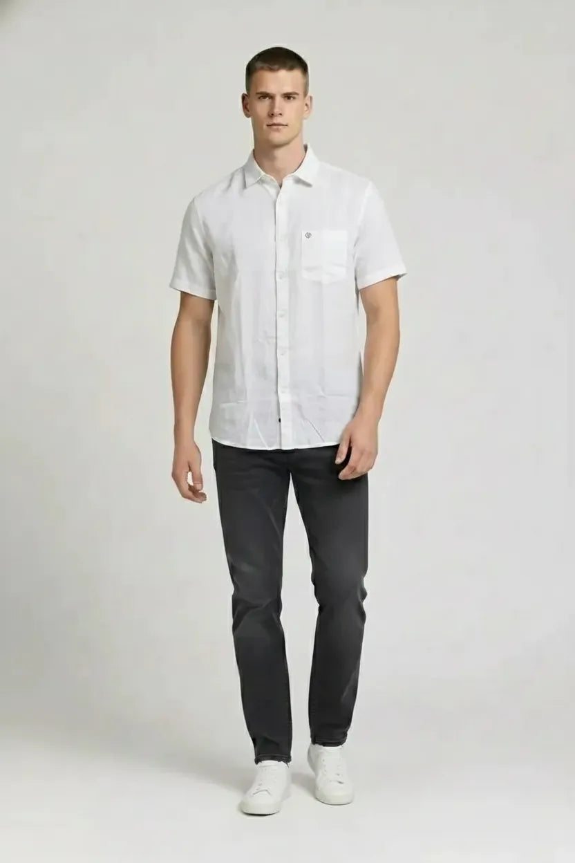 Men White Casual Shirt