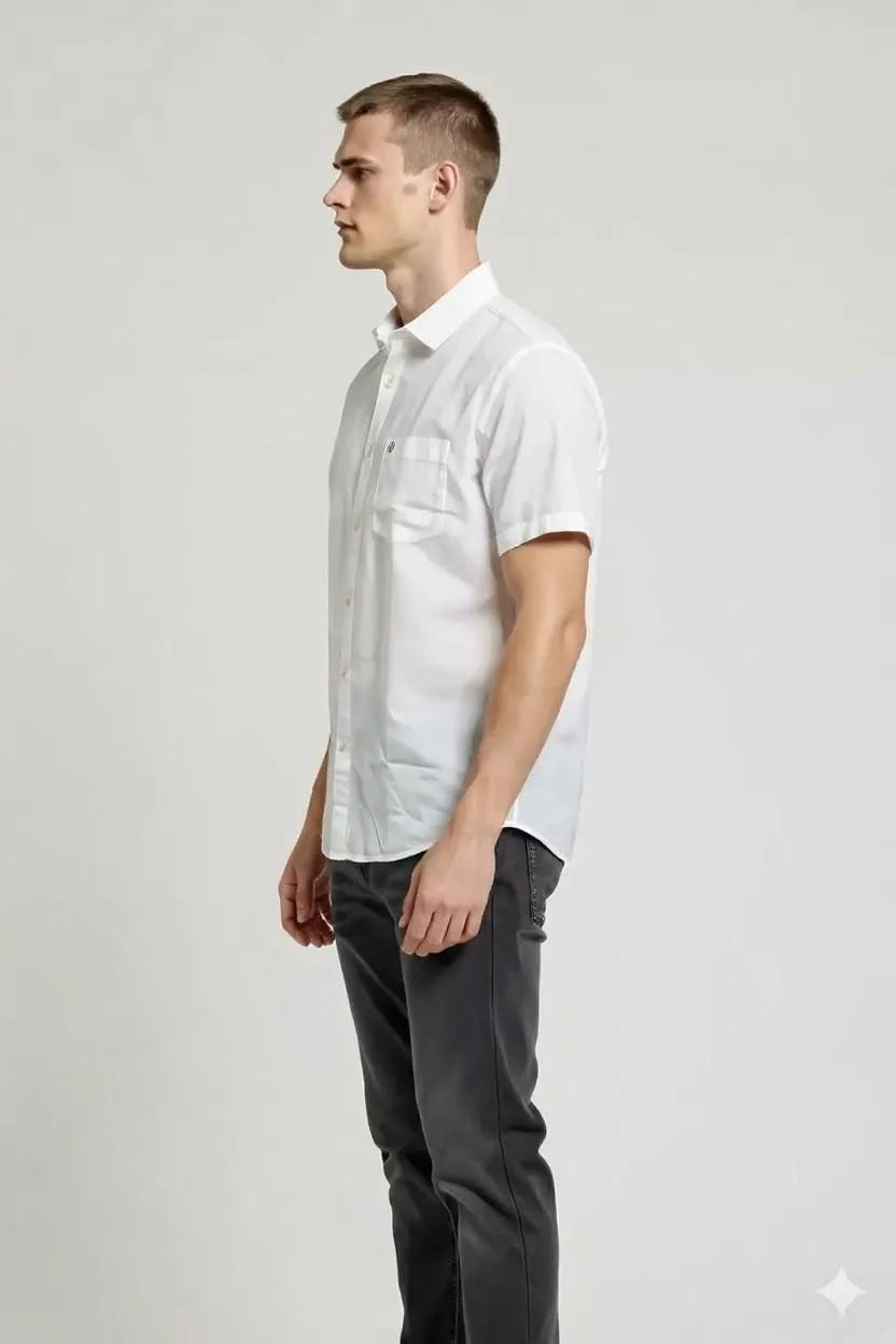 Men White Casual Shirt