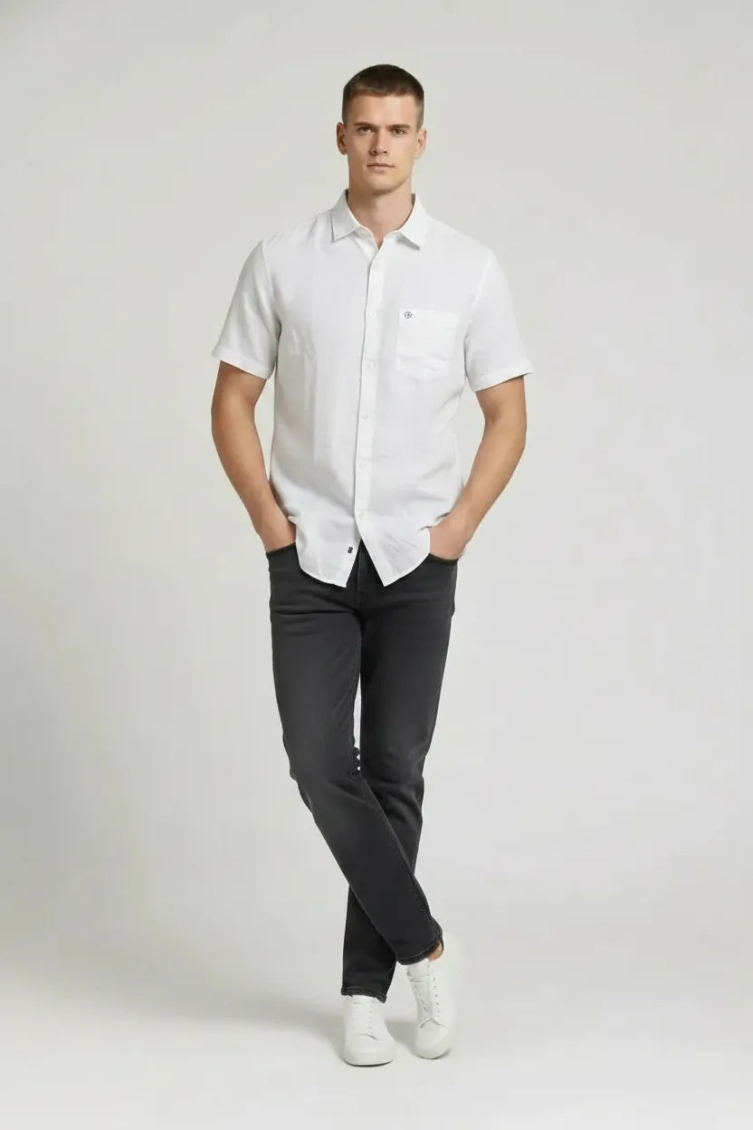 Men White Casual Shirt