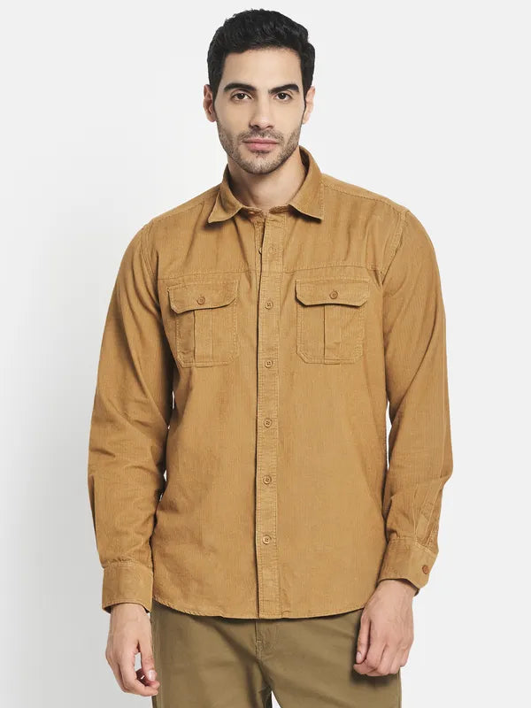 Men Khaki Casual Shirt