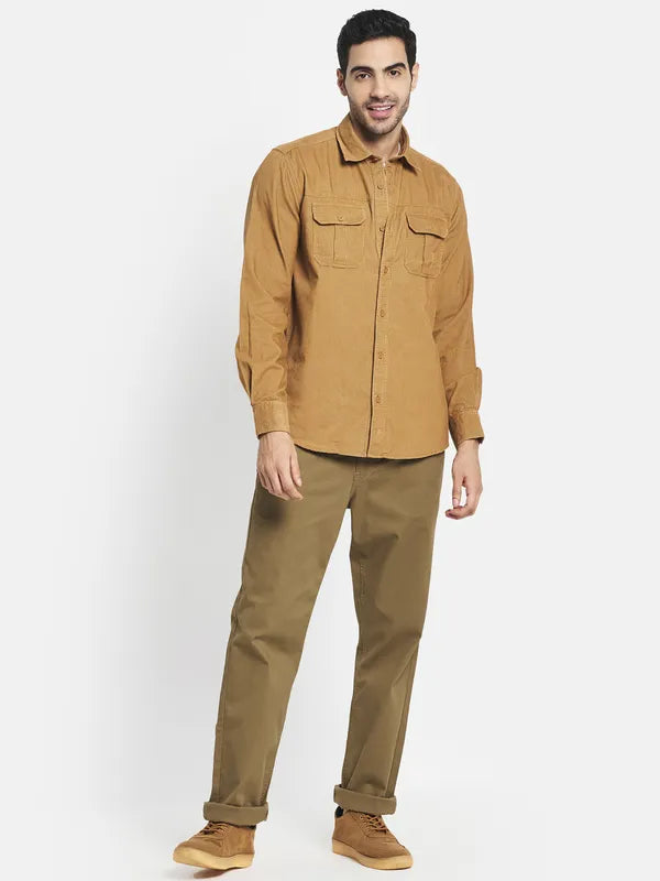 Men Khaki Casual Shirt