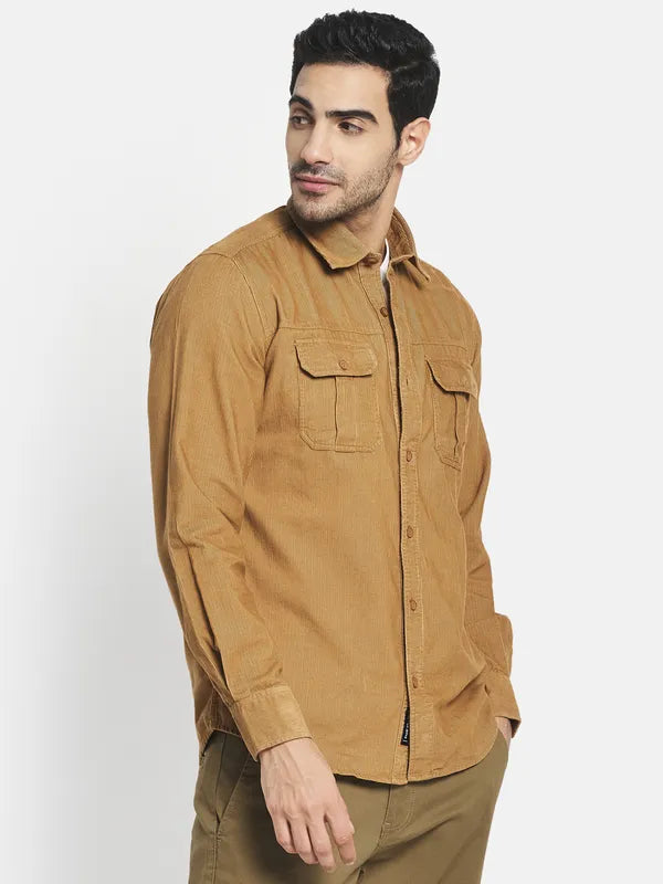 Men Khaki Casual Shirt