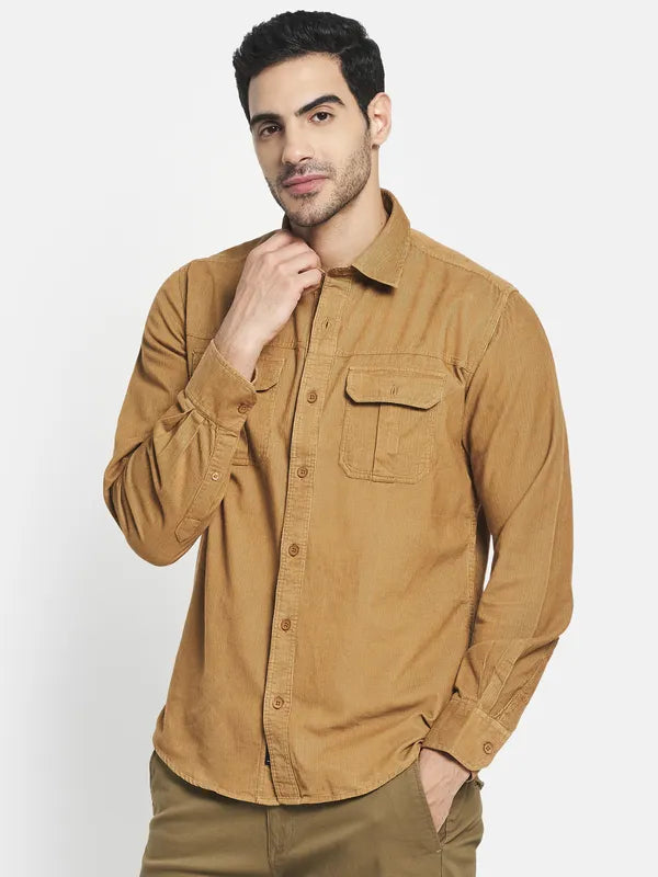 Men Khaki Casual Shirt