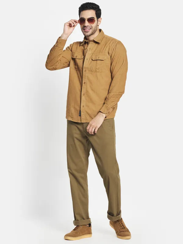 Men Khaki Casual Shirt